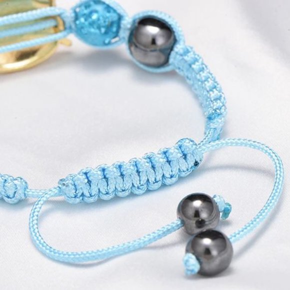 Handmade Hello Kitty Kids Braided Bracelet - Blue - Picture 4 of 9
